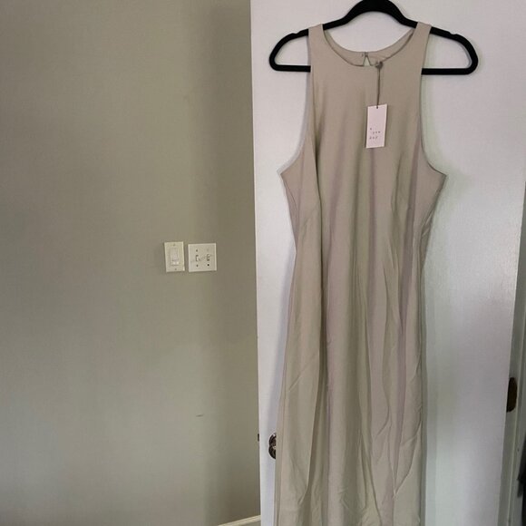 A New Day Women's High Neck Slip Dress SIZE L in Cream NWT - Picture 4 of 4
